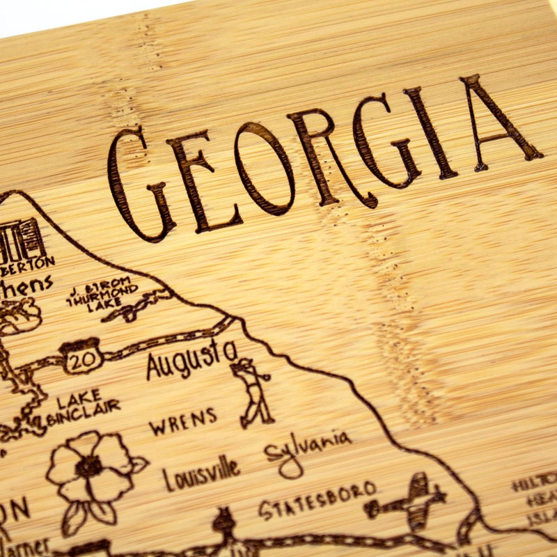 Totally Bamboo A Slice of Life Georgia State Serving and Cutting Board, 11" x 8.75" - Image 3